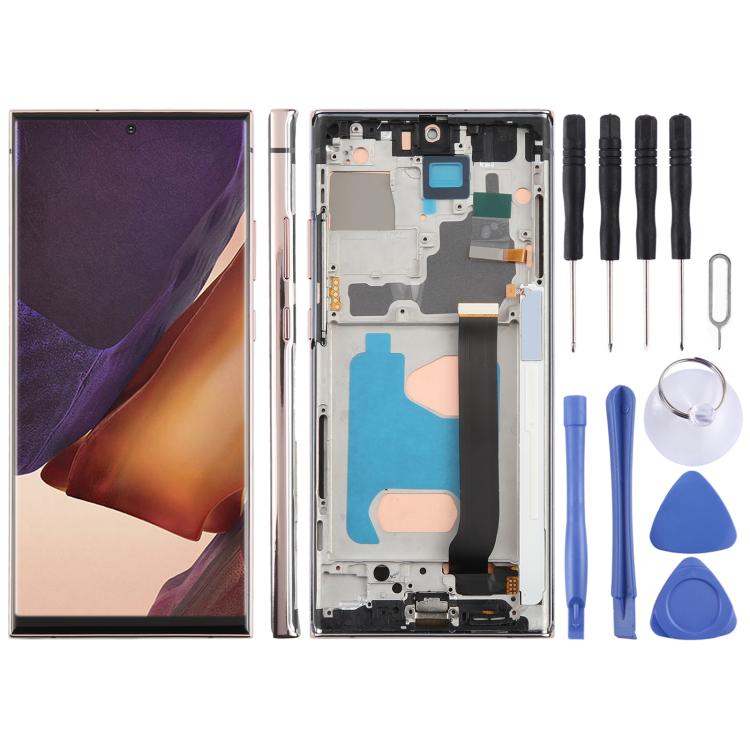 For Samsung Galaxy Note20 Ultra SM-N986B 6.72 inch TFT LCD Screen Digitizer Full Assembly with Frame, Not Supporting Fingerprint Identification (Gold)