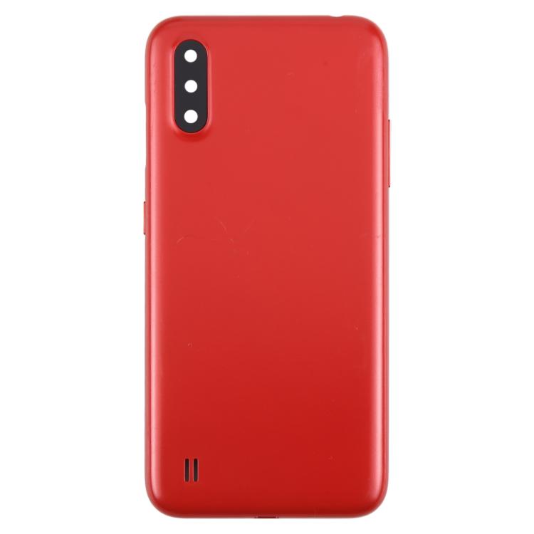 For Samsung Galaxy A01 SM-A015F Back Cover with Camera Lens Cover(Red)