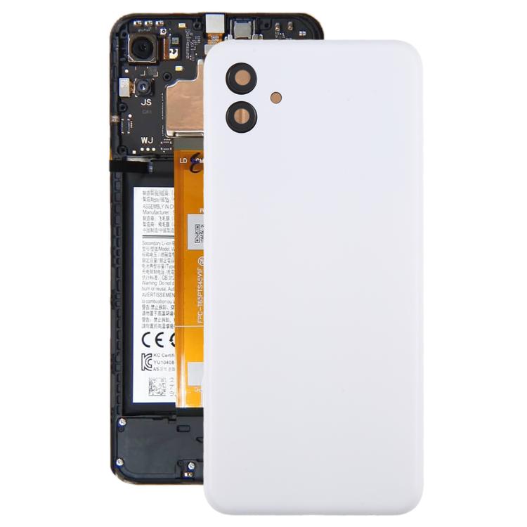 For Samsung Galaxy A04 SM-A045F Back Cover with Camera Lens Cover(White)