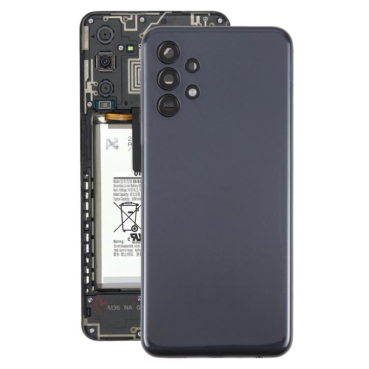For Samsung Galaxy A13 SM-A135F Back Cover with Camera Lens Cover(Black)