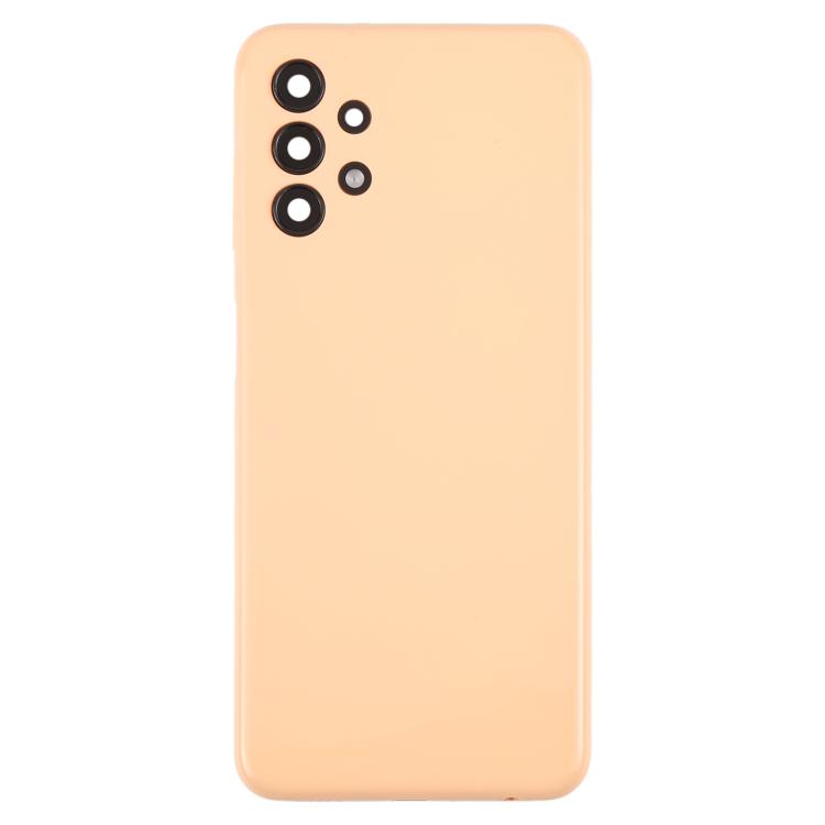 For Samsung Galaxy A13 SM-A135F Back Cover with Camera Lens Cover(Orange)