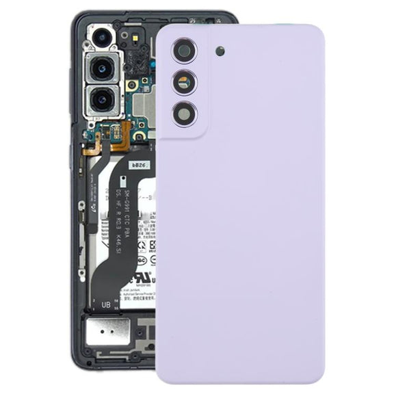 For Samsung Galaxy S21 FE SM-G990B Back Cover with Camera Lens Cover(Purple)