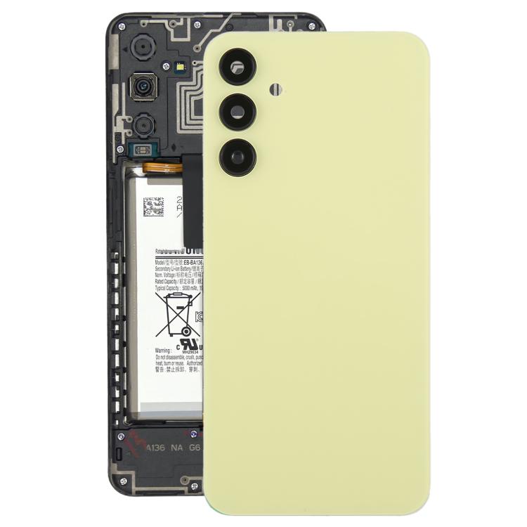 For Samsung Galaxy A15 SM-A155F Back Cover with Camera Lens Cover(Yellow)