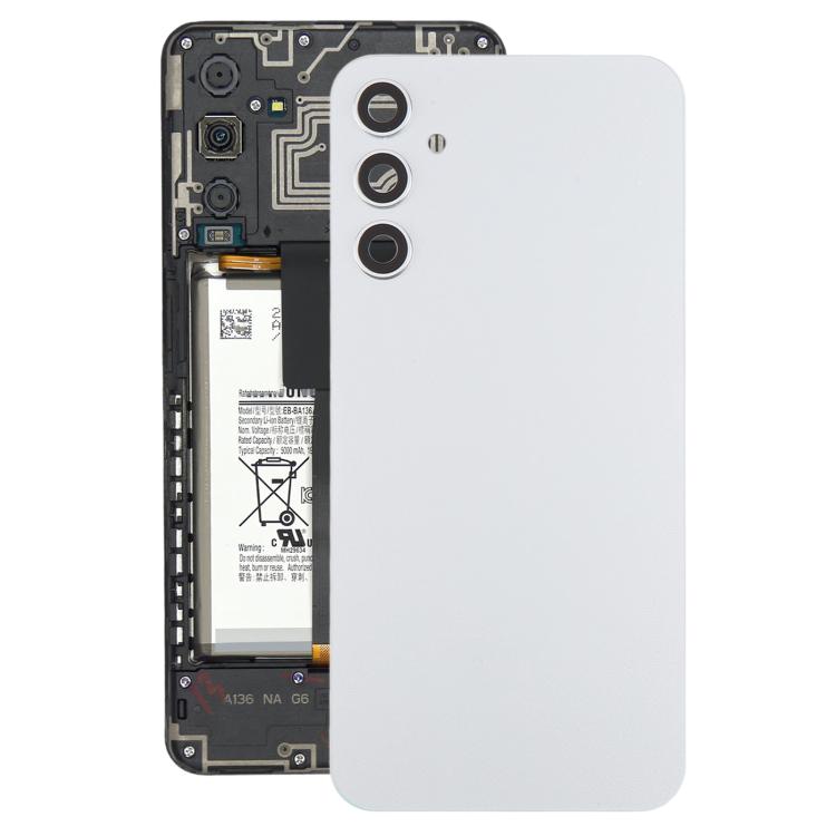 For Samsung Galaxy A34 SM-A346B Back Cover with Camera Lens Cover(Silver)