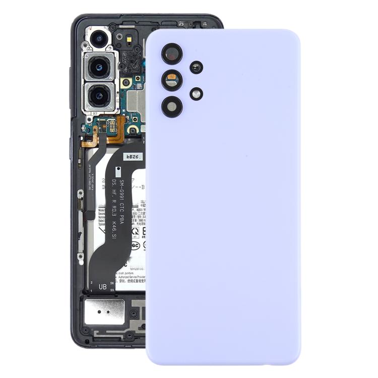 For Samsung Galaxy A32 4G SM-A325F Battery Back Cover with Camera Lens Cover(Purple)
