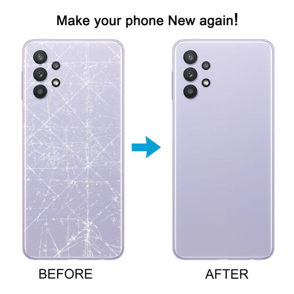 For Samsung Galaxy A32 4G SM-A325F Battery Back Cover with Camera Lens Cover(Blue)