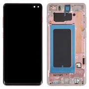 Original Super AMOLED LCD Screen for Samsung Galaxy S10+ Digitizer Full Assembly with Frame (Pink)