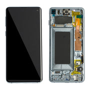 Original Super AMOLED LCD Screen for Galaxy S10 4G Digitizer Full Assembly with Frame (Blue)