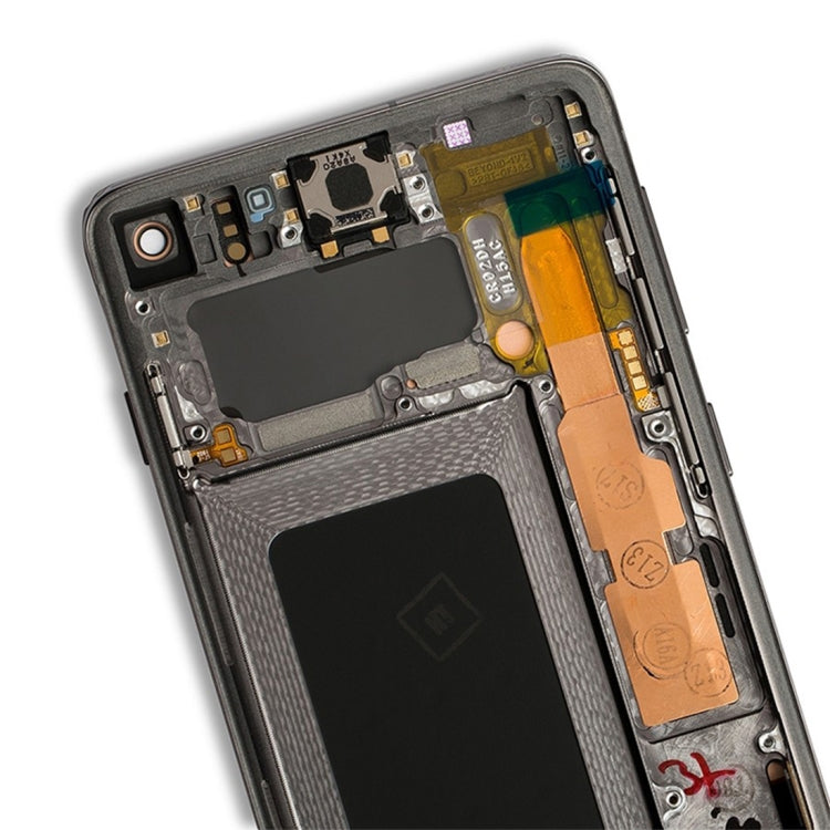 Original Super AMOLED LCD Screen for Galaxy S10 4G Digitizer Full Assembly with Frame (White)