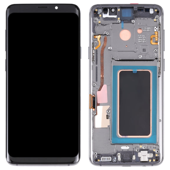 Original Super AMOLED LCD Screen for Galaxy S9 / G960F / DS / G960U / G960W / G9600 Digitizer Full Assembly with Frame (Grey)
