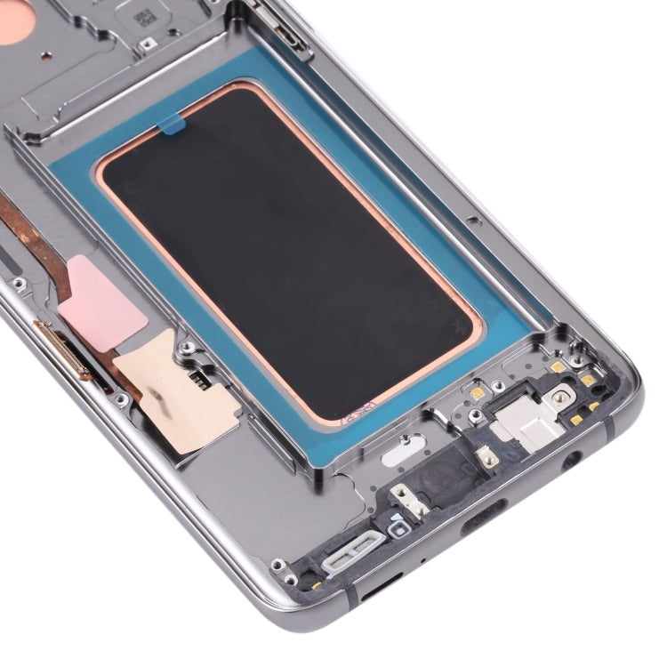 Original Super AMOLED LCD Screen for Galaxy S9 / G960F / DS / G960U / G960W / G9600 Digitizer Full Assembly with Frame (Grey)