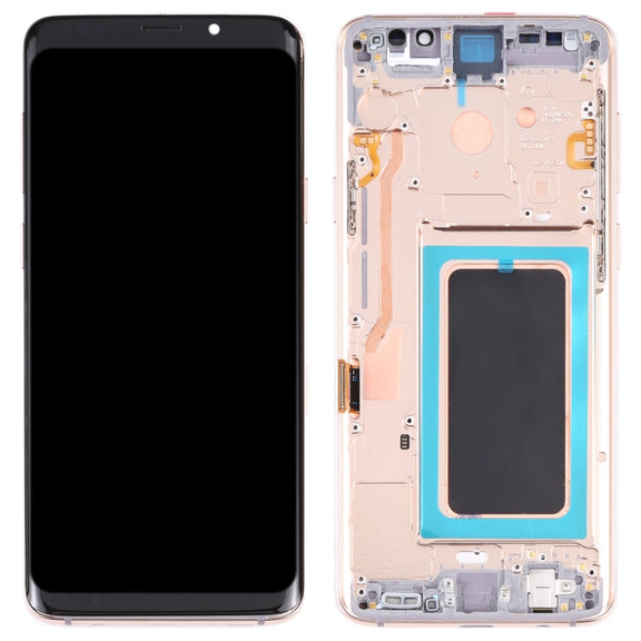 Original Super AMOLED LCD Screen for Galaxy S9 / G960F / DS / G960U / G960W / G9600 Digitizer Full Assembly with Frame (Gold)