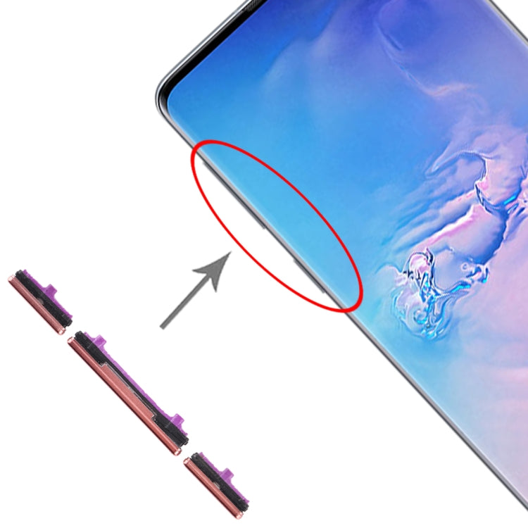 For Galaxy S10 / Galaxy S10+ 10 Set Side Keys(Pink)