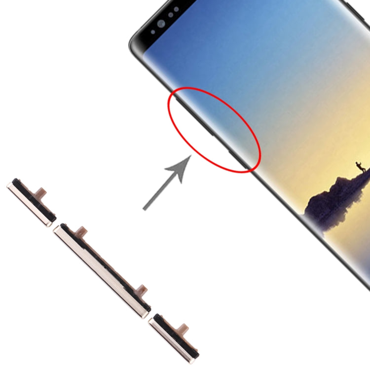For Galaxy Note 8 10 Set Side Keys(Gold)