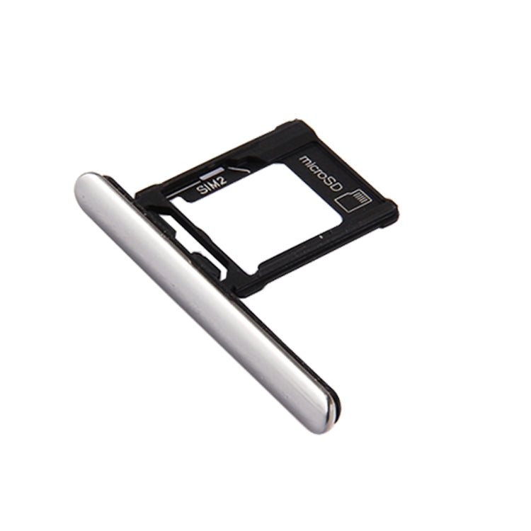 Micro SD / SIM Card Tray + Card Slot Port Dust Plug for Sony Xperia XZ Premium (Dual SIM Version)(Silver)