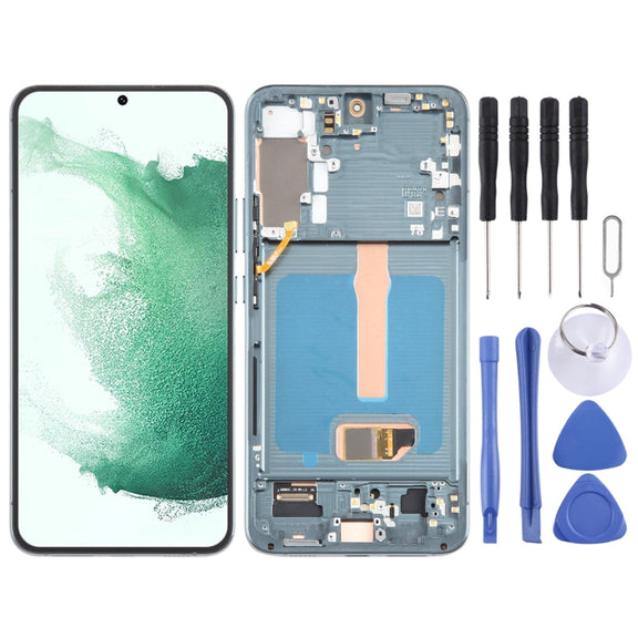 For Samsung Galaxy S22+ 5G SM-S906B 6.55 inch OLED  LCD Screen Digitizer Full Assembly with Frame (Green)