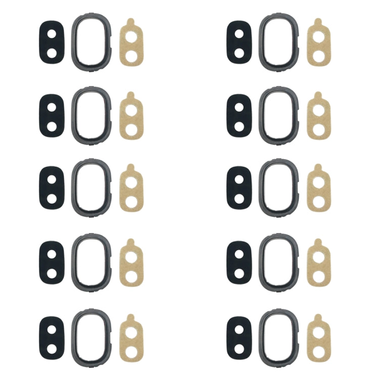For Galaxy J4, J400F/DS, J400G/DS 10pcs Back Camera Bezel with Lens Cover & Adhesive (Black)