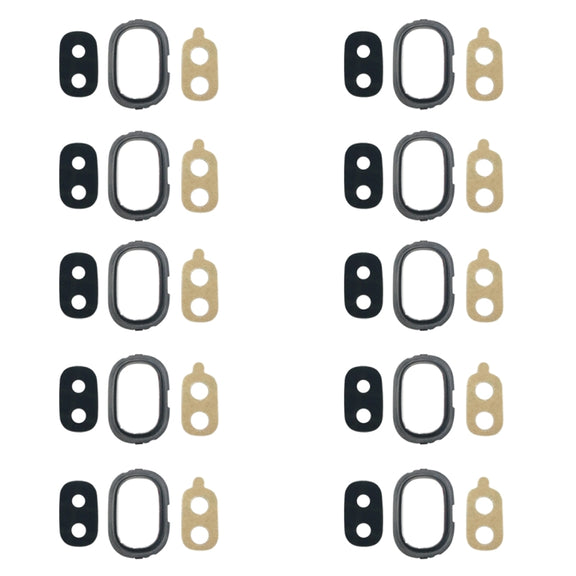 For Galaxy J4, J400F/DS, J400G/DS 10pcs Back Camera Bezel with Lens Cover & Adhesive (Black)