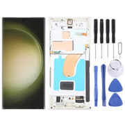 For Samsung Galaxy S23 Ultra 5G SM-S918U US Edition 6.78 inch OLED LCD Screen Digitizer Full Assembly with Frame (Silver)