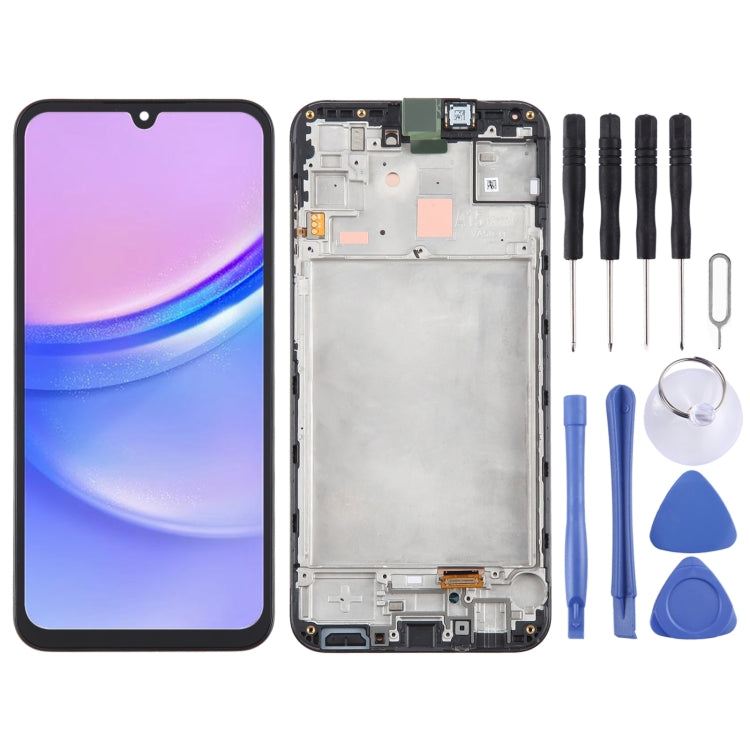 For Samsung Galaxy A15 4G SM-A155F Original LCD Screen Digitizer Full Assembly with Frame (Black)
