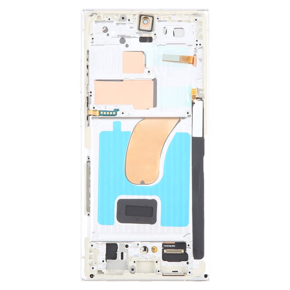 For Samsung Galaxy S23 Ultra 5G SM-S918B EU Edition 6.78 inch OLED LCD Screen Digitizer Full Assembly with Frame (Silver)