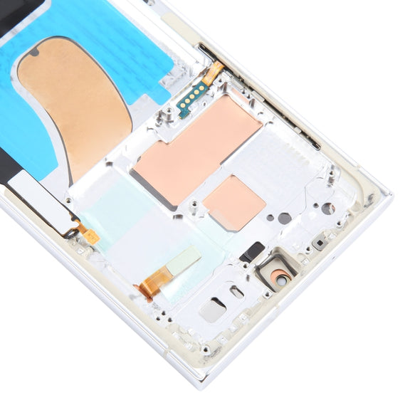 For Samsung Galaxy S23 Ultra 5G SM-S918B EU Edition 6.78 inch OLED LCD Screen Digitizer Full Assembly with Frame (Silver)