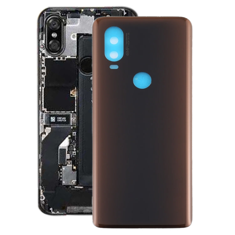 Battery Back Cover for Motorola Moto One Vision(Brown)