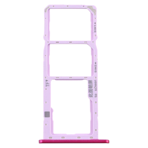 SIM Card Tray + SIM Card Tray + Micro SD Card Tray for Huawei Y6 Pro (2019) (Rose Red)