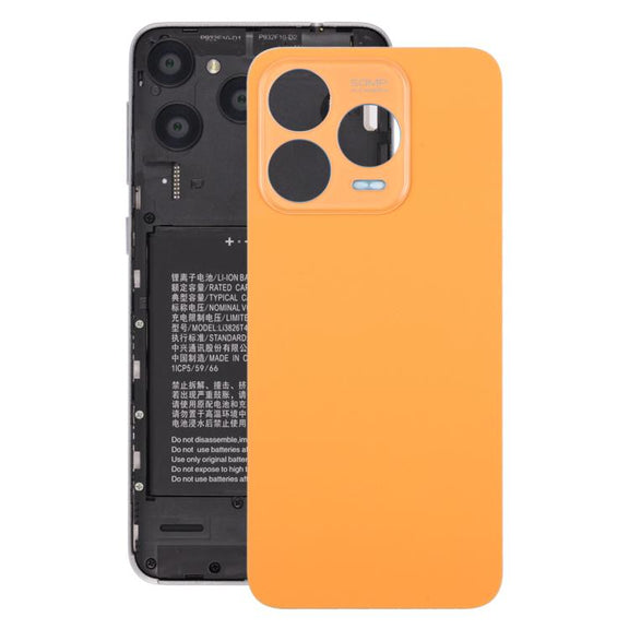 For ZTE Blade V70 Design Leather Material Battery Back Cover with Adhesive(Orange)