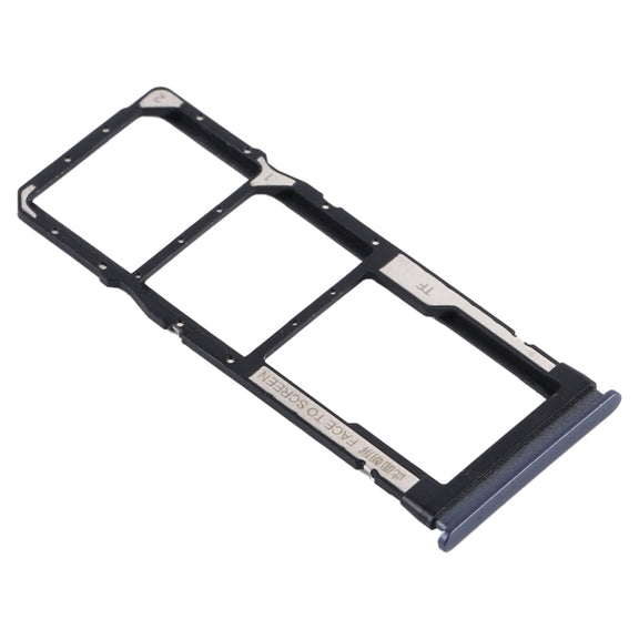 SIM Card Tray + SIM Card Tray + Micro SD Card Tray for Xiaomi Redmi Note 9 5G / Redmi Note 9T M2007J22G M2007J22C(Black)