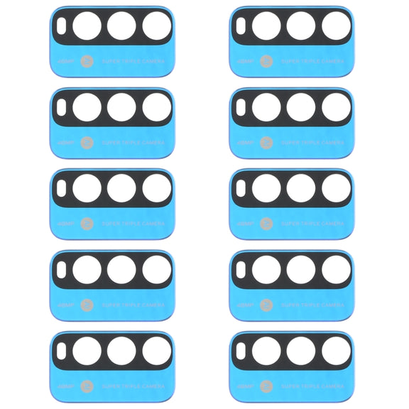 10 PCS Back Camera Lens for Xiaomi Redmi Note 9 4G M2010J19SC (Blue)