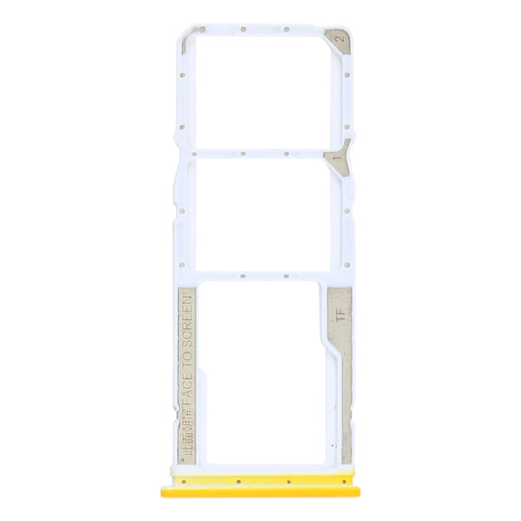 SIM Card Tray + SIM Card Tray + Micro SD Card Tray for Xiaomi Poco M3 M2010J19CG M2010J19CI (Yellow)