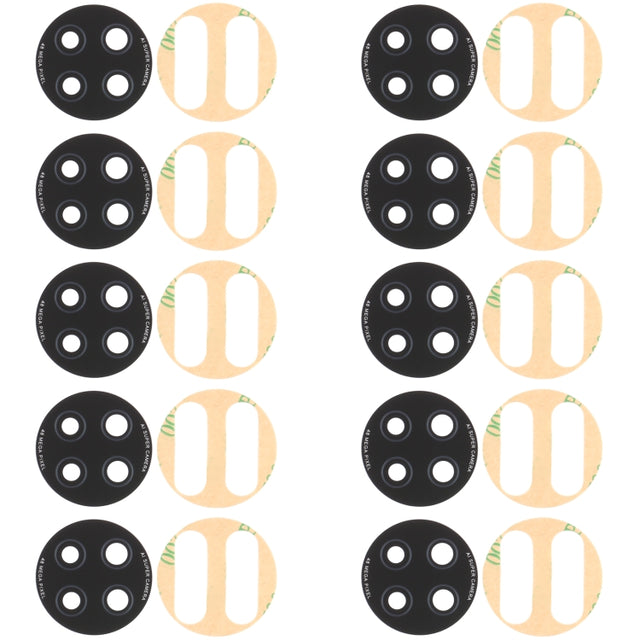 10 PCS Back Camera Lens for Xiaomi Redmi Note 9 5G M2007J22C