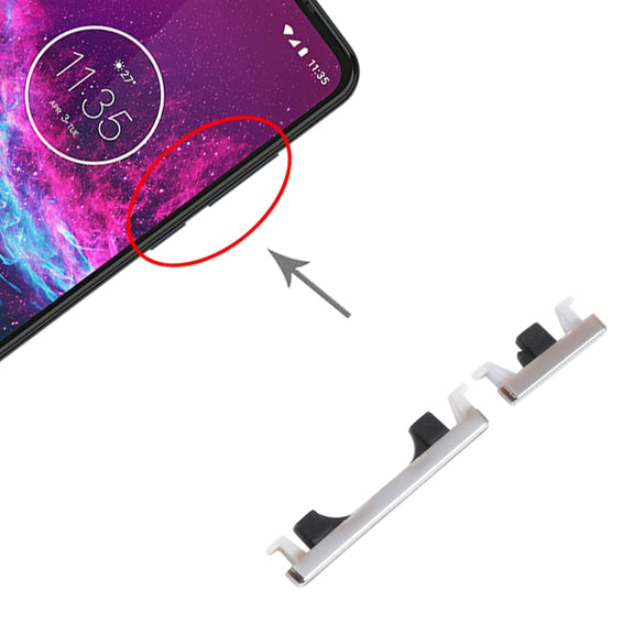 Power Button and Volume Control Button for Motorola Moto One Action XT2013-1 XT2013-2 XT2013-4 (Silver)