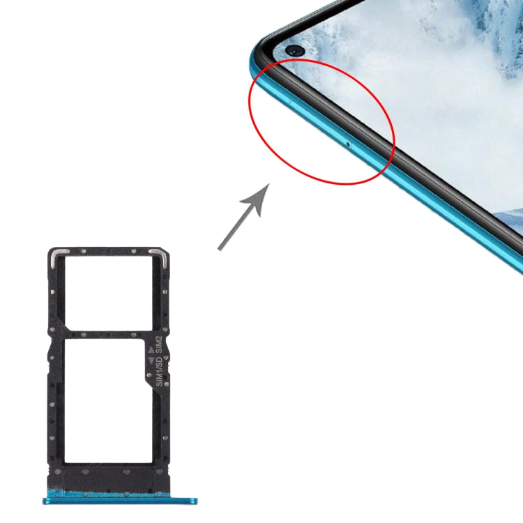 SIM Card Tray + SIM Card Tray / Micro SD Card Tray for Huawei Maimang 9 (Blue)