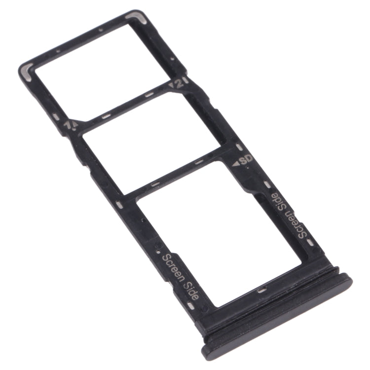 For Tecno Pouvoir 4 Pro / Pouvoir 4 LC7 SIM Card Tray + SIM Card Tray + Micro SD Card Tray (Black)