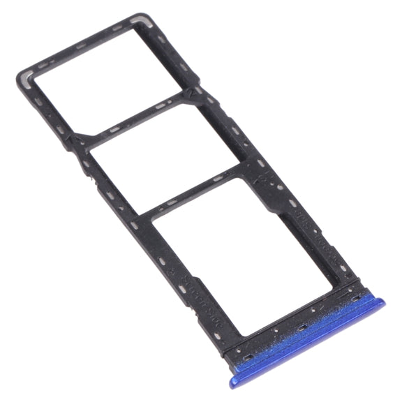 For Tecno Spark 5 Air KD6a SIM Card Tray + SIM Card Tray + Micro SD Card Tray (Blue)