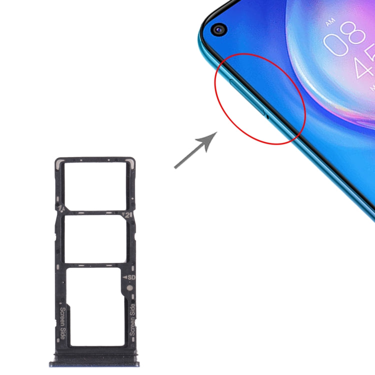 For Tecno Spark 5 Pro KD7 SIM Card Tray + SIM Card Tray + Micro SD Card Tray (Blue)