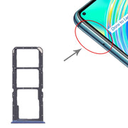 For OPPO Realme C17 RMX2101  SIM Card Tray + SIM Card Tray + Micro SD Card Tray (Blue)