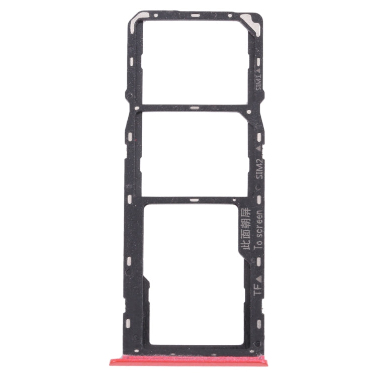 For OPPO Realme C12 RMX2189  SIM Card Tray + SIM Card Tray + Micro SD Card Tray (Red)