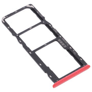For OPPO Realme C12 RMX2189  SIM Card Tray + SIM Card Tray + Micro SD Card Tray (Red)