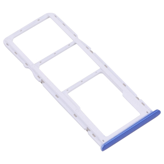 For OPPO Realme 5i RMX2030, RMX2032 SIM Card Tray + SIM Card Tray + Micro SD Card Tray (Blue)
