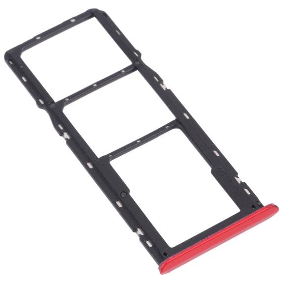 For OPPO Realme C3 RMX2027, RMX2020, RMX2021  SIM Card Tray + SIM Card Tray + Micro SD Card Tray (Red)