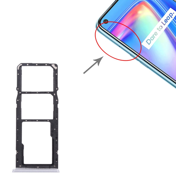 For OPPO Realme 7 (Global)  SIM Card Tray + SIM Card Tray + Micro SD Card Tray (Silver)