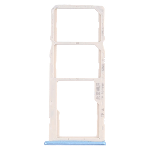 For OPPO A35 CPH2179  SIM Card Tray + SIM Card Tray + Micro SD Card Tray (Blue)
