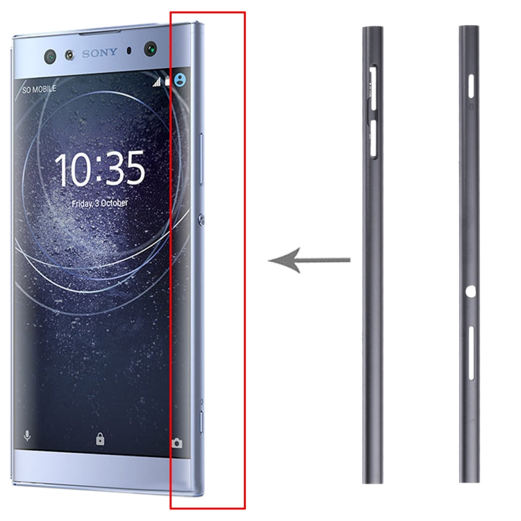 1 Pair Metal Side Part Sidebar For Sony Xperia XA2 Ultra(Black)