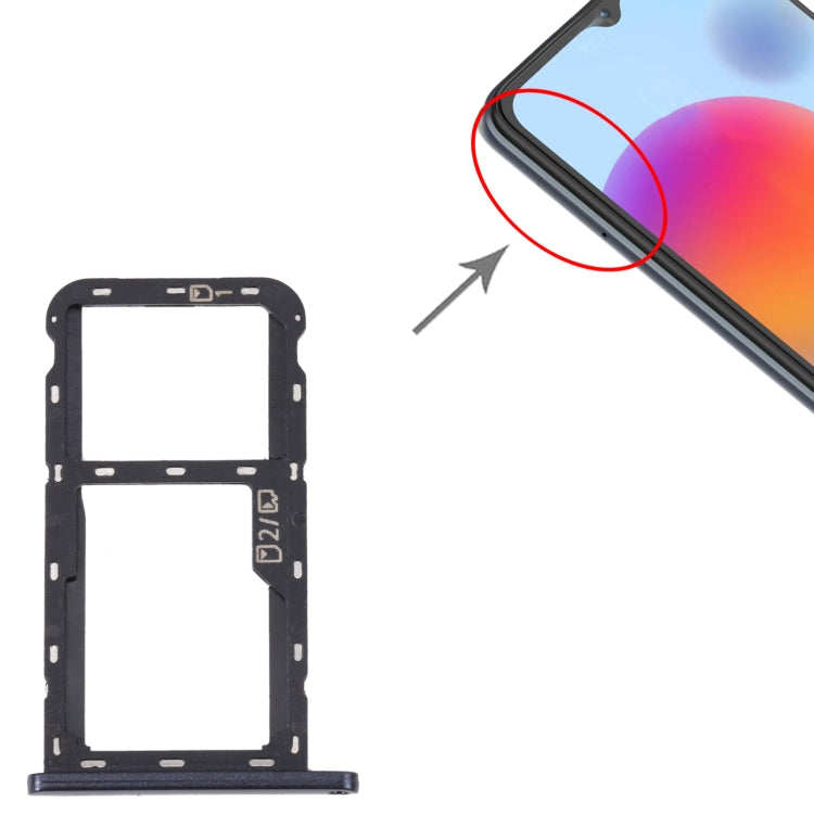 For ZTE Blade A72 SIM Card Tray + SIM Card Tray / Micro SD Card Tray (Grey)