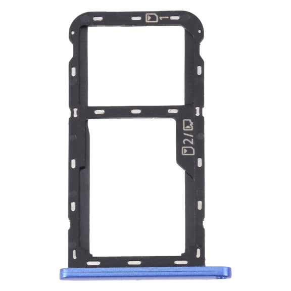 For ZTE Blade A72 SIM Card Tray + SIM Card Tray / Micro SD Card Tray (Blue)