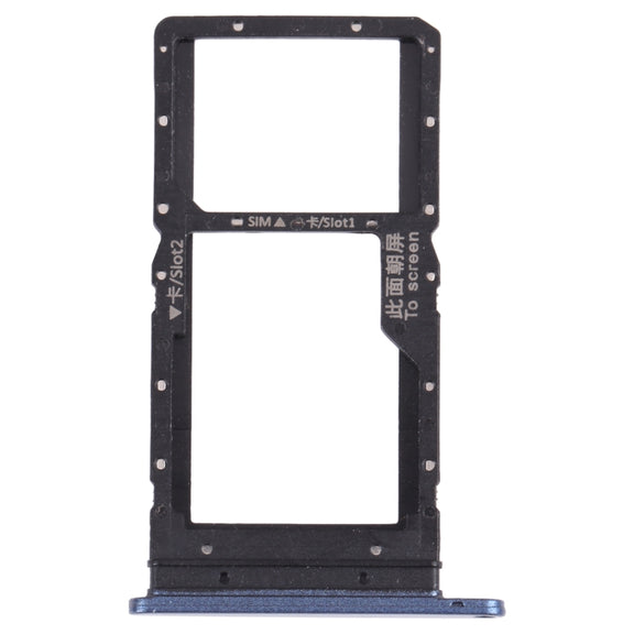 SIM Card Tray + SIM Card Tray / Micro SD Card Tray for Honor play 5T (Blue)