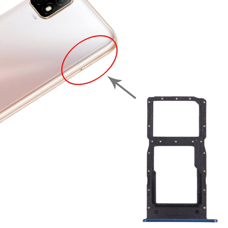 SIM Card Tray + SIM Card Tray / Micro SD Card Tray for Huawei Enjoy 20 5G (Blue)